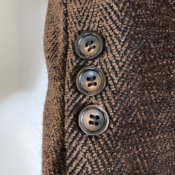 Vintage BURBERRY dark brown wool blend fully lined single breasted blazer, sz 8 - Picture 8 of 13